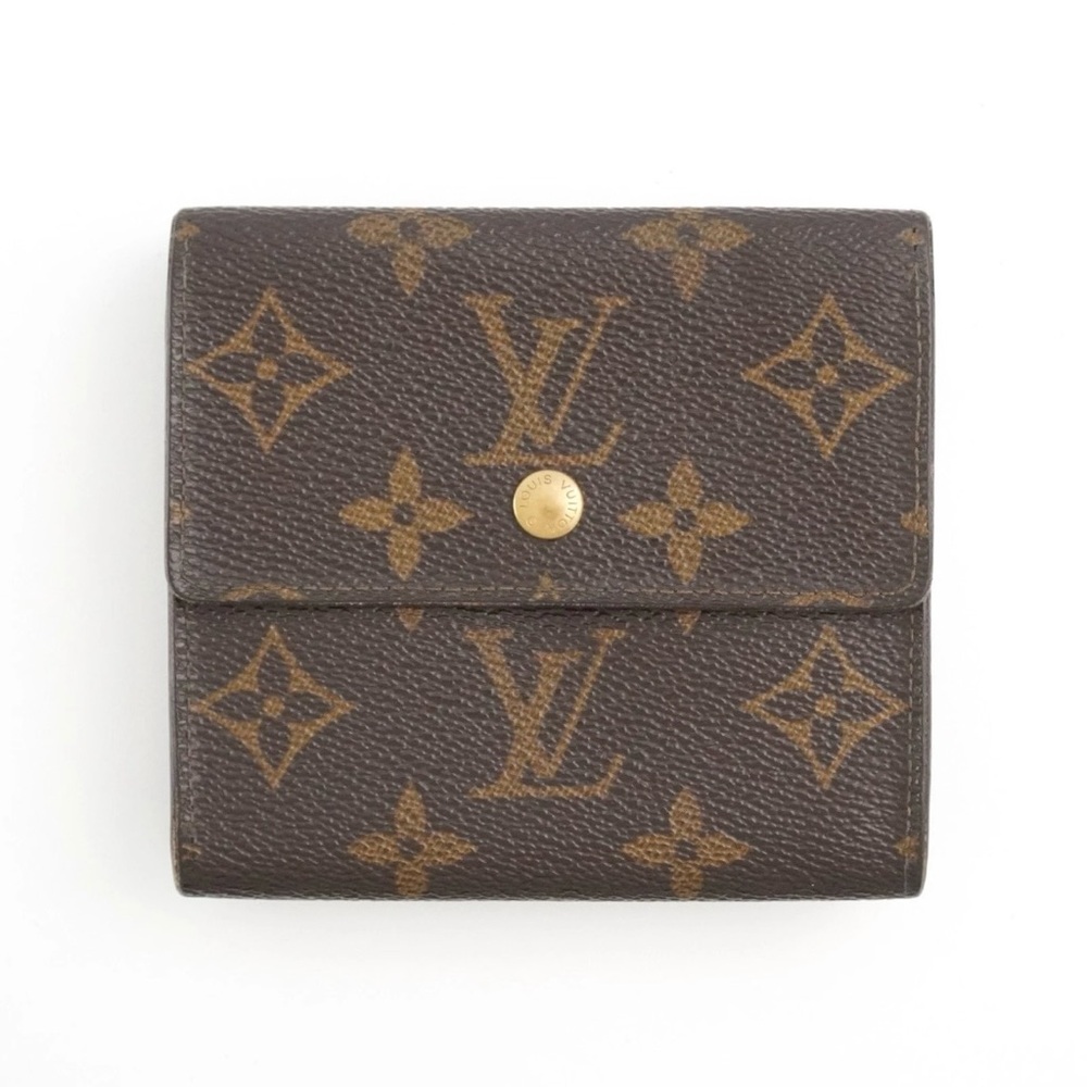 Authentic Louis Vuitton LV Classic Monogram Flowers Canvas Envelop Sarah Wallet